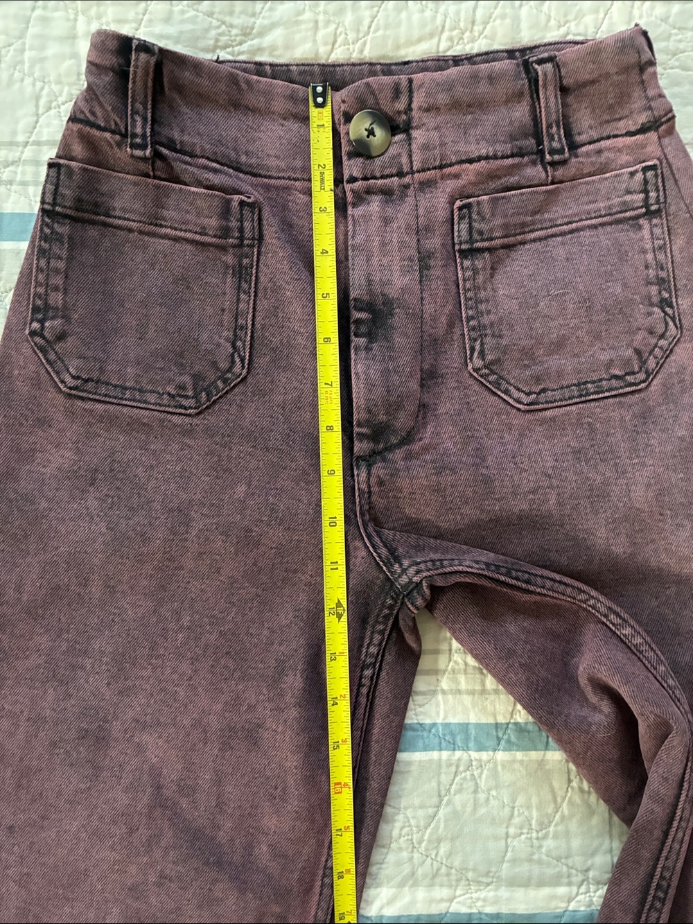 Anthropologie Pilcro Skipper High-Rise Wide-Leg Cropped Jean Size 27 Dusty Plum - Picture 6 of 11